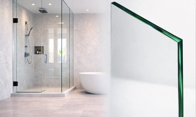 Clear Glass shower door glass sample — AJ Glass LLC Milwaukee, WI